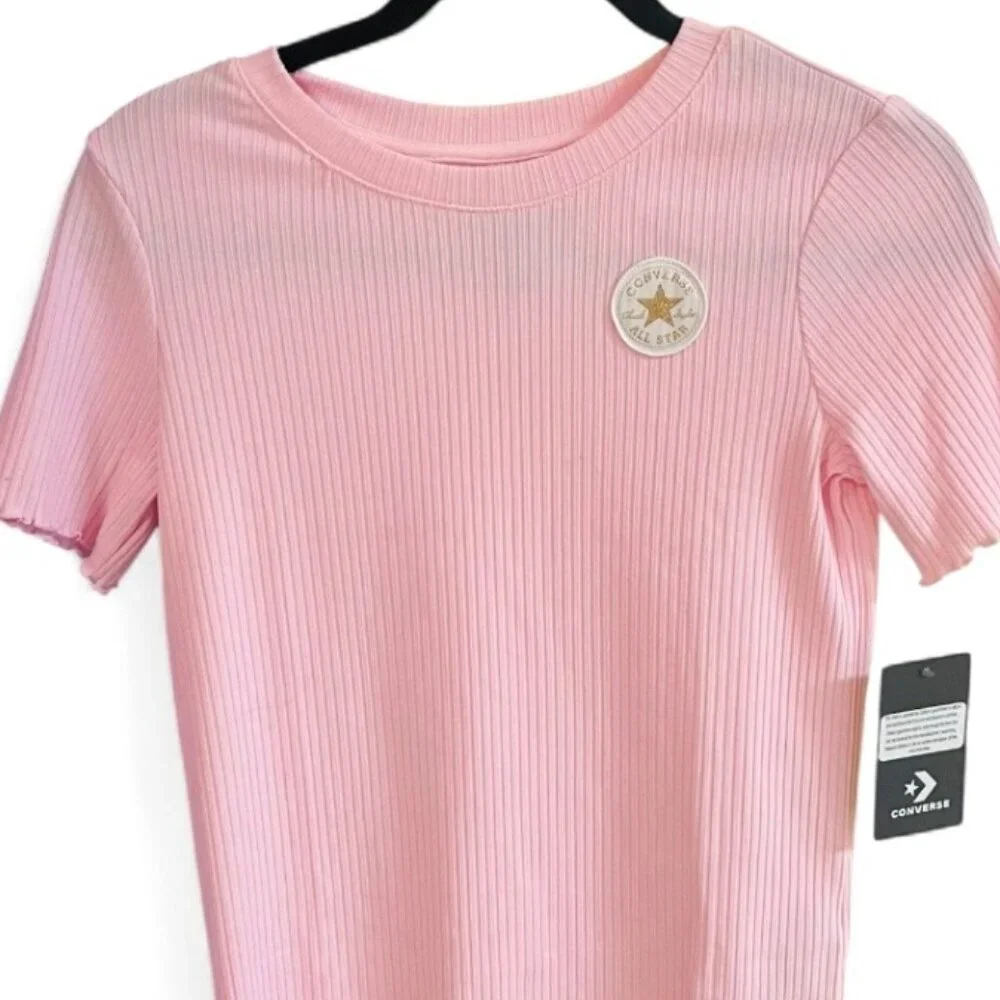 Converse Kids Light Pink Ribbed Tee (age 10-12)